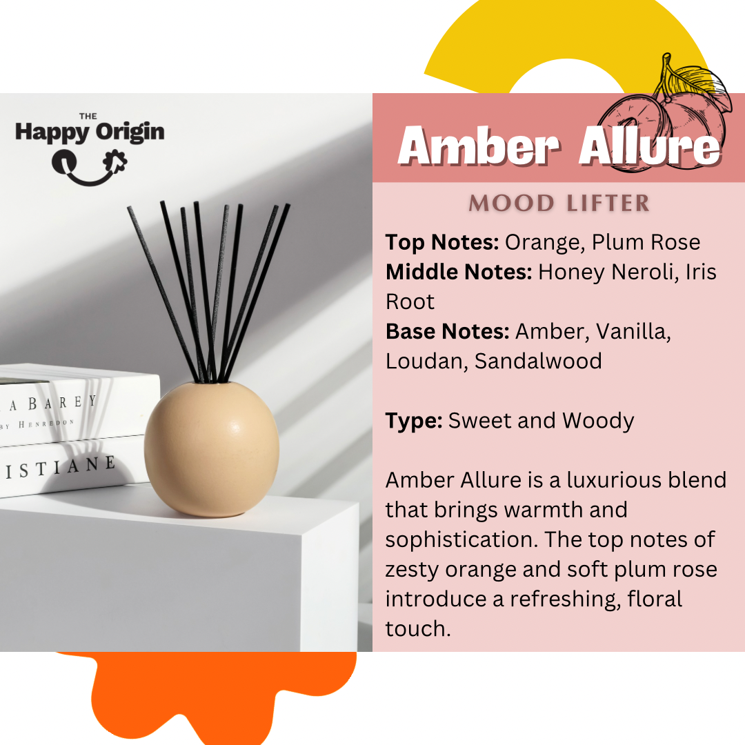 Japanese Inspired Design | Amber Allure - Captivating embrace Aroma Reed Diffuser