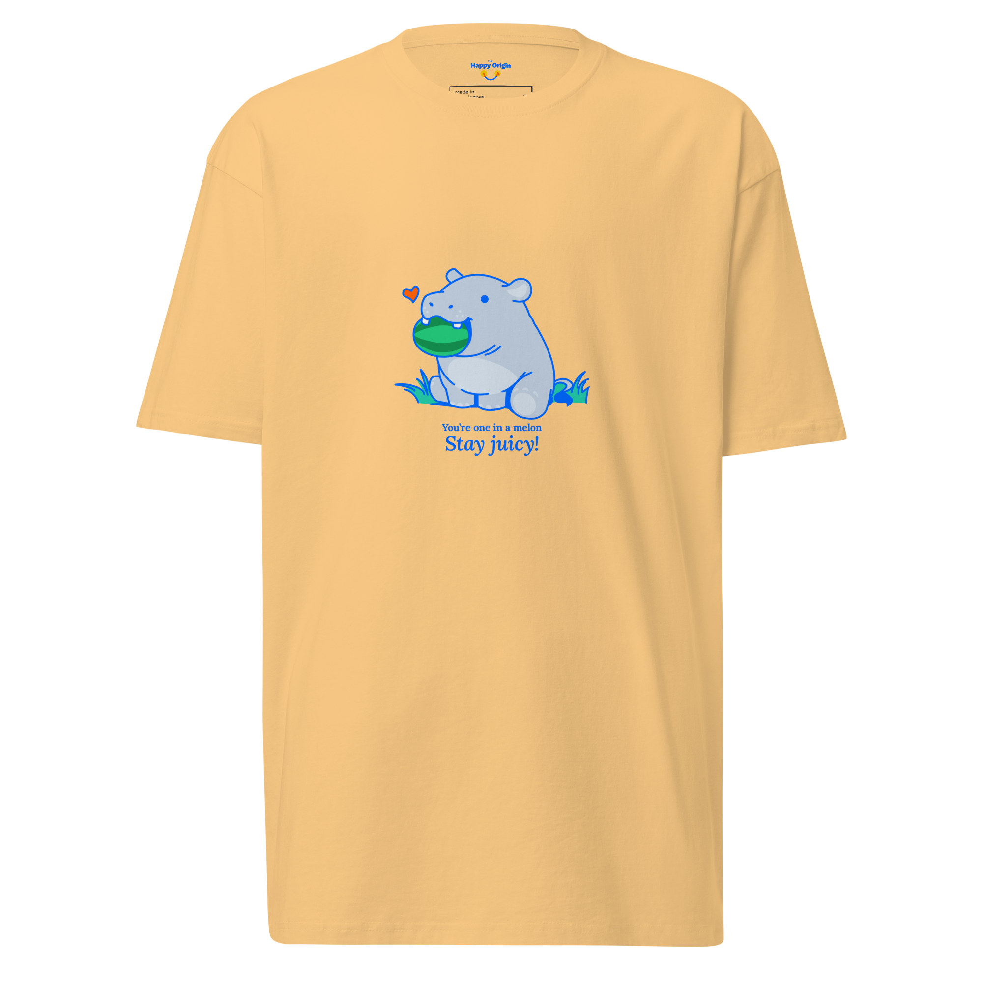 Cute Hippo orange Graphics Tee