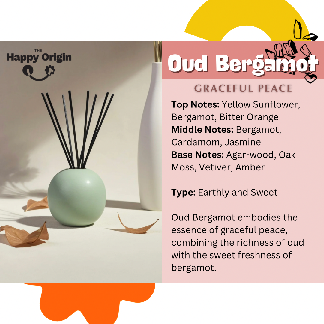 Japanese Inspired Design | Oud Bergamot - Graceful Peace Aroma Reed Diffuser