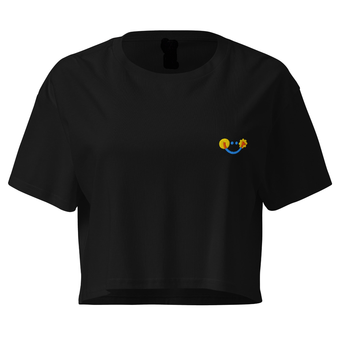 Happy Origin Smiley Crop Top Black