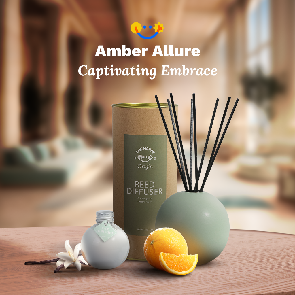 Japanese Inspired Design | Amber Allure - Captivating embrace Aroma Reed Diffuser