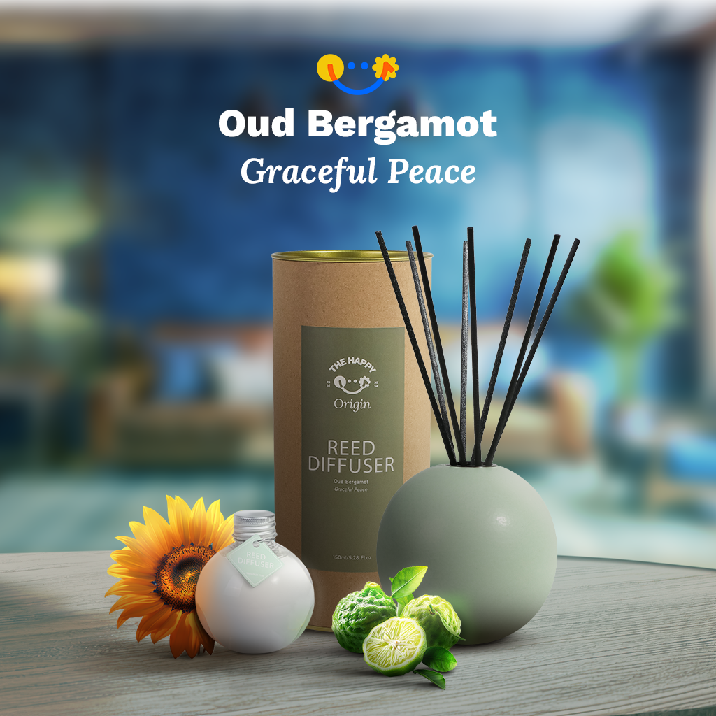 Japanese Inspired Design | Oud Bergamot - Graceful Peace Aroma Reed Diffuser