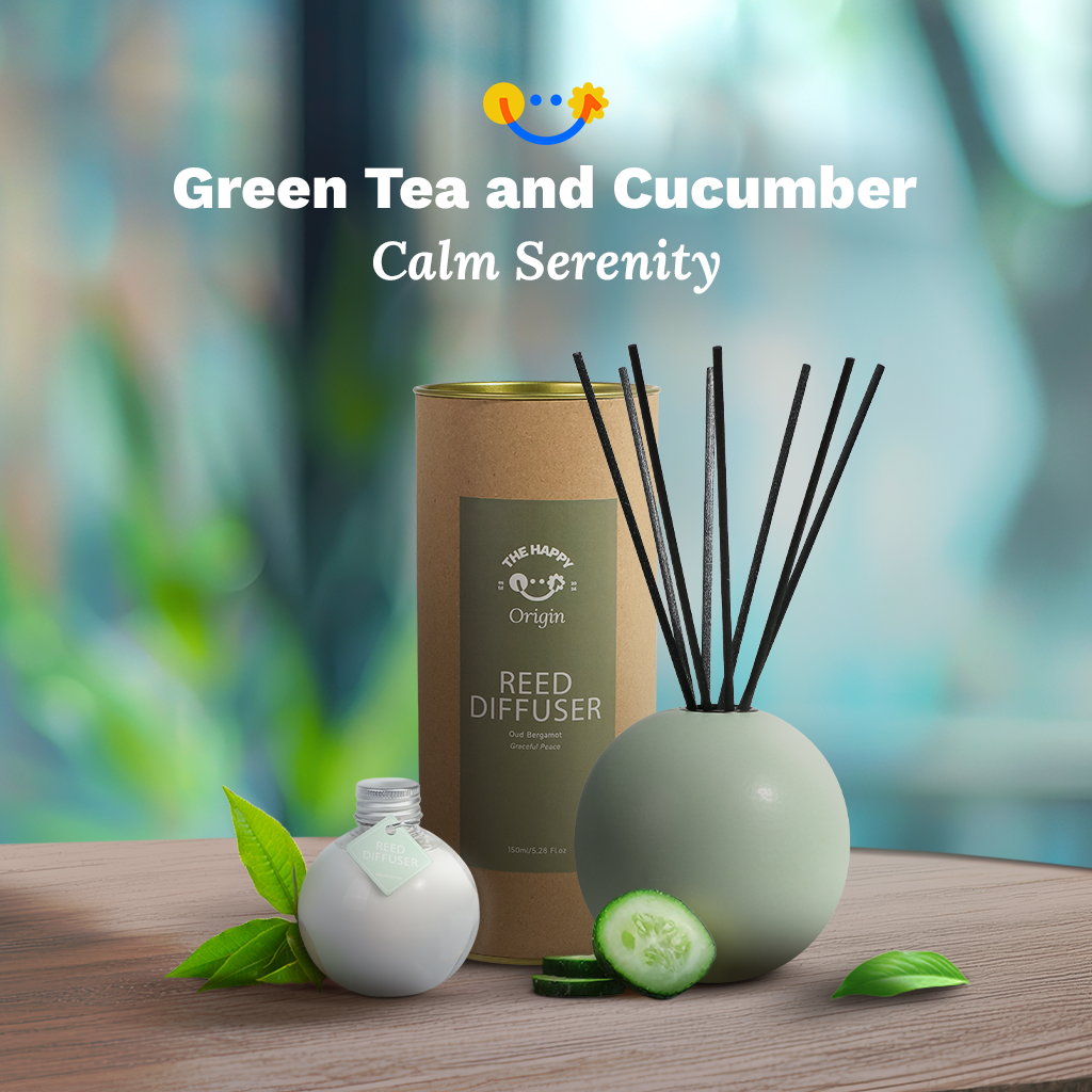 Japanese Inspired Design | Green Tea and Cucumber - Calm Serenity Aroma Reed Diffuser