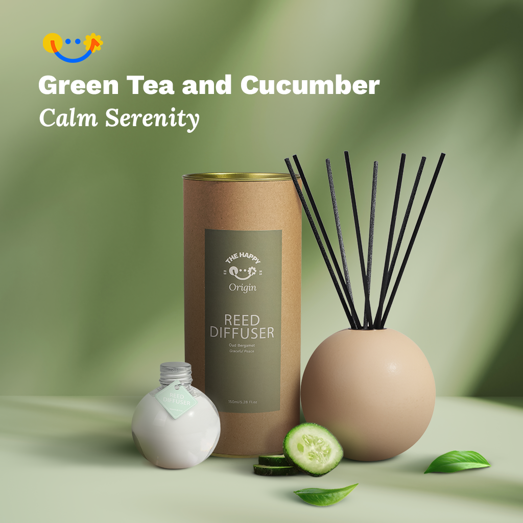 Japanese Inspired Design | Green Tea and Cucumber - Calm Serenity Aroma Reed Diffuser